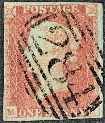 GB QUEEN VICTORIA 1840, 1d RED-BROWN, Pl.18, M-L, 4 MARGINS, USED GB QUEEN VICTORIA 1840, 1d RED-BROWN, Pl.18, M-L, 4 MARGINS, USED