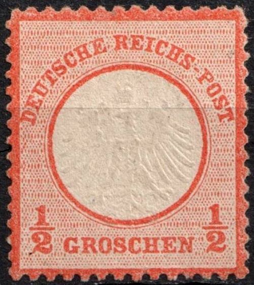 GERMAN EMPIRE 1872, KLEINER ADLER ½gr RED, Mi.3, MNH
