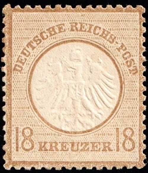 GERMAN EMPIRE 1872, KLEINER ADLER 18kr PALE BROWN, Mi.11, MNH