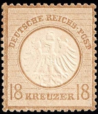 GERMAN EMPIRE 1872, KLEINER ADLER 18kr PALE BROWN, Mi.11, MNH