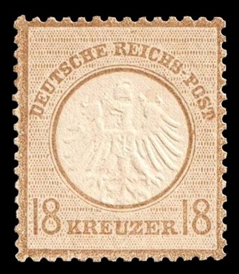 GERMAN EMPIRE 1872, KLEINER ADLER 18kr PALE BROWN, Mi.11, MNH GERMAN EMPIRE 1872, KLEINER ADLER 18kr PALE BROWN, Mi.11, MNH