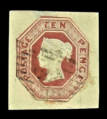 GB QUEEN VICTORIA 1848, 10d BROWN, Die 1, SG 57, Mi.6, USED