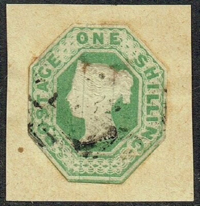 GB QUEEN VICTORIA 1854, 1s DEEP GREEN, Die 2, SG56, Mi.7, USED