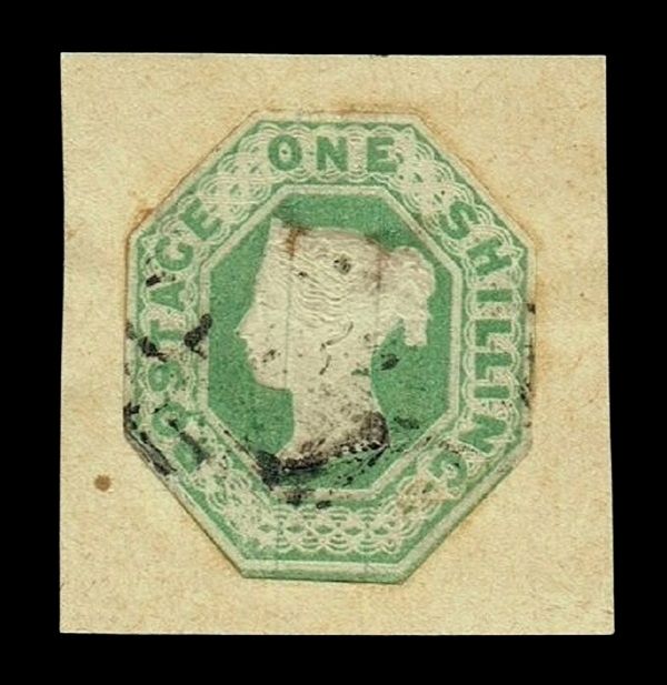 GB QUEEN VICTORIA 1854, 1s DEEP GREEN, Die 2, SG56, Mi.7, USED