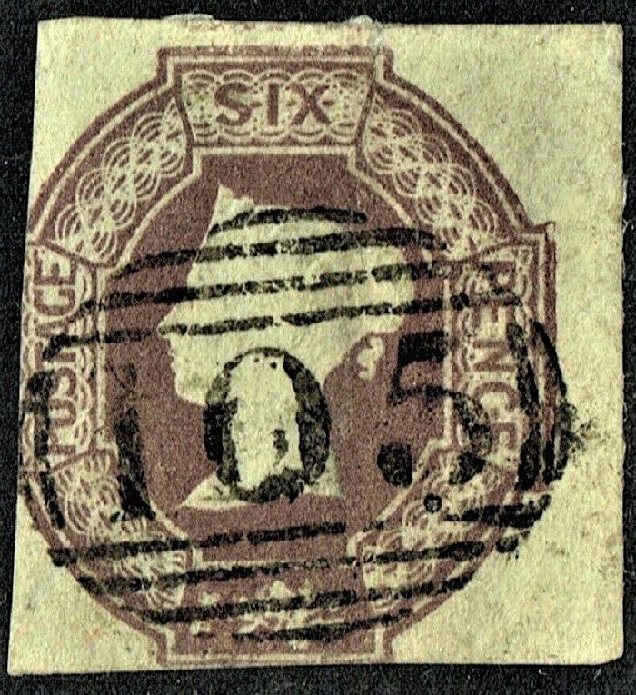 GB QUEEN VICTORIA 1854, 6d PURPLE, SG 60, Mi.5, 3 MARGINS, USED