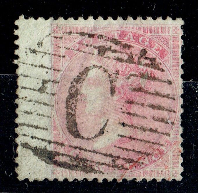 GB QUEEN VICTORIA 1857, 4d ROSE, SG66a, Mi.13Zzb, Used, Damaged
