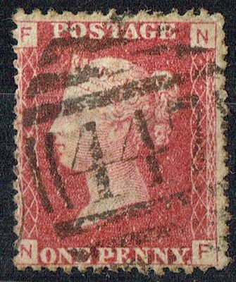 GB QUEEN VICTORIA 1864 1d Red-Brown, SG43, Pl.98, Mi.40, F-N/N-F, Used