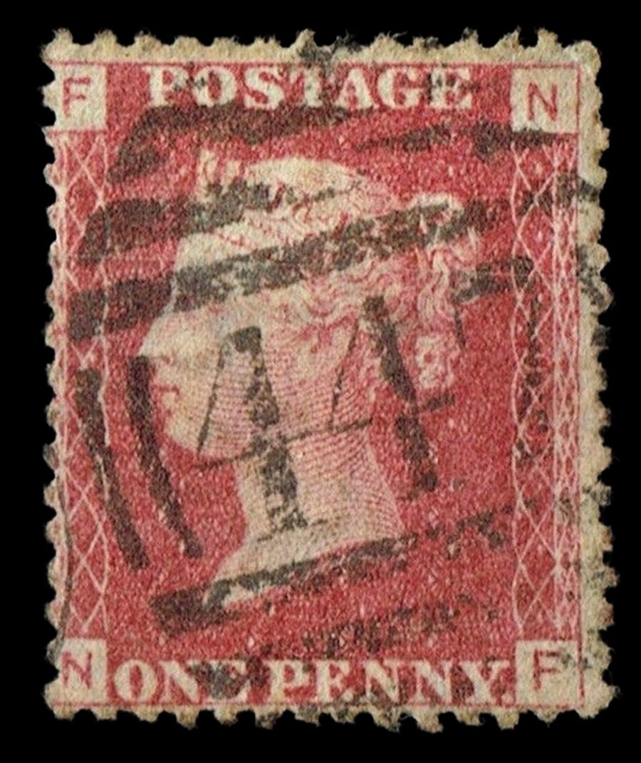 GB QUEEN VICTORIA 1864 1d Red-Brown, SG43, Pl.98, Mi.40, F-N/N-F, Used GB QUEEN VICTORIA 1864 1d Red-Brown, SG43, Pl.98, Mi.40, F-N/N-F, Used