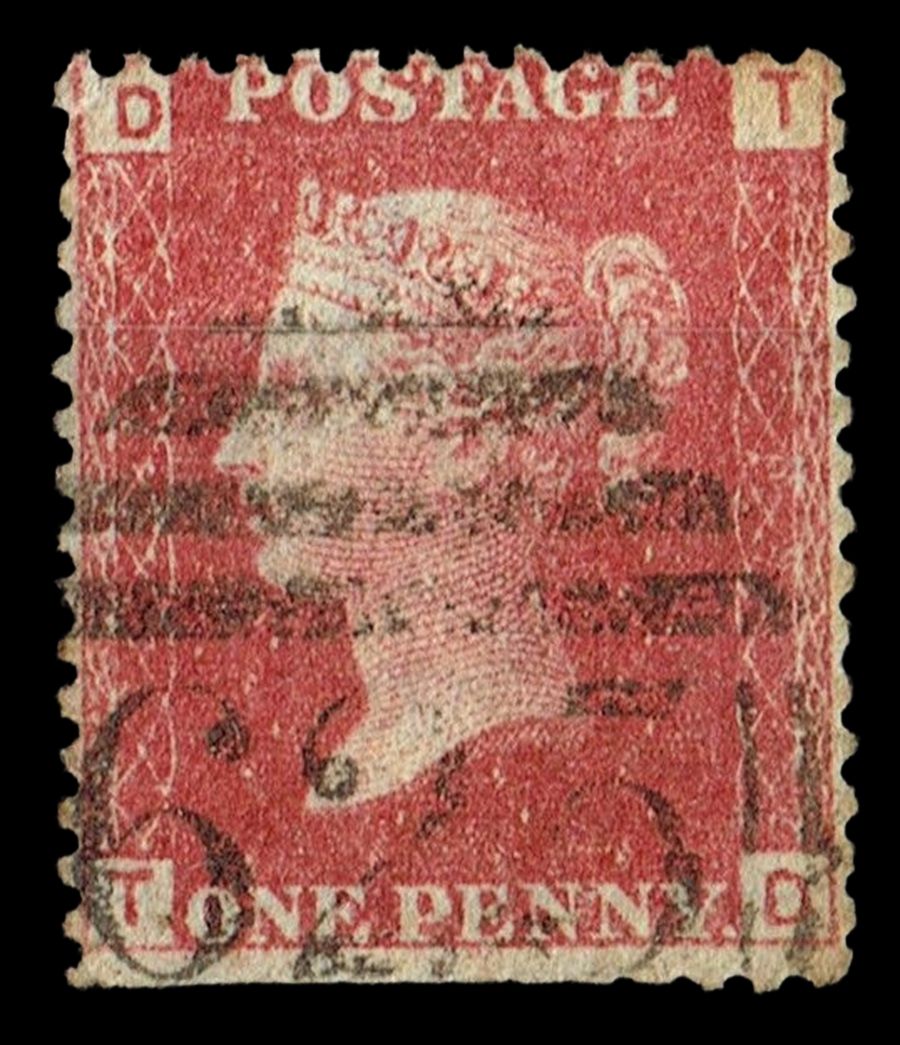GB QUEEN VICTORIA 1864 1d Red-Brown, SG43, Pl.97, Mi.40, D-T/T-D, Used GB QUEEN VICTORIA 1864 1d Red-Brown, SG43, Pl.97, Mi.40, D-T/T-D, Used