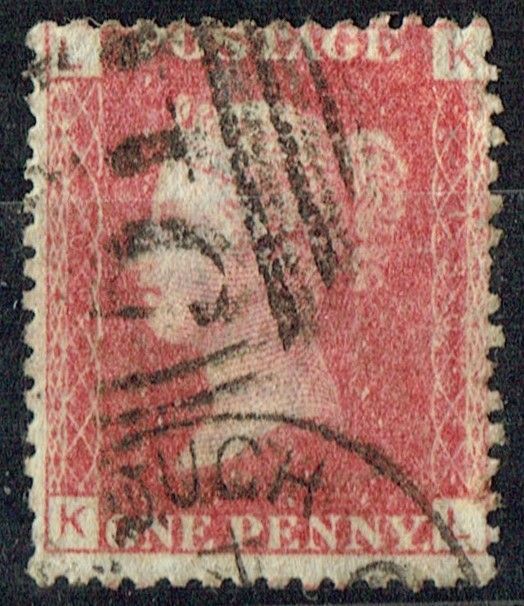 GB QUEEN VICTORIA 1864 1d Red-Brown, SG43 Pl.130, Mi.40, L-K/K-L, Used