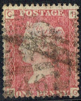 GB QUEEN VICTORIA 1864, 1d Red-Brown, SG43 Pl.133, Mi.40, G-P/P-G, Used GB QUEEN VICTORIA 1864, 1d Red-Brown, SG43 Pl.133, Mi.40, G-P/P-G, Used