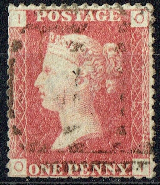 GB QUEEN VICTORIA 1864, 1d Red-Brown, SG43 Pl.135, Mi.40, I-O/O-I, Used