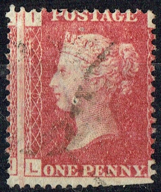 GB QUEEN VICTORIA 1864 1d Red-Brown, SG43, Pl.100, Mi.40, I-L/L-I, Used