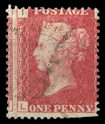 GB QUEEN VICTORIA 1864 1d Red-Brown, SG43, Pl.100, Mi.40, I-L/L-I, Used