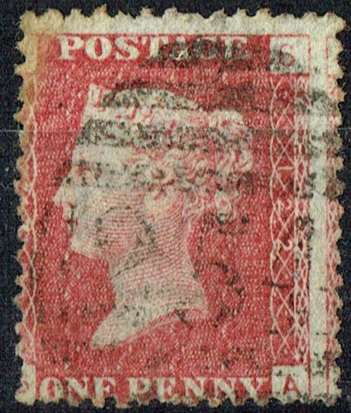 GB QUEEN VICTORIA 1864 1d Red-Brown, SG43, Pl.122, Mi.40, A-S/S-A, Used