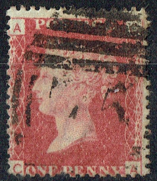 GB QUEEN VICTORIA 1864, 1d Red-Brown, SG43 Pl.139, Mi.40, A-C/C-A, Used GB QUEEN VICTORIA 1864, 1d Red-Brown, SG43 Pl.139, Mi.40, A-C/C-A, Used