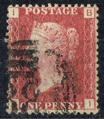 GB QUEEN VICTORIA 1864, 1d Red-Brown, SG43 Pl.139, Mi.40, I-B/B-I, Used GB QUEEN VICTORIA 1864, 1d Red-Brown, SG43 Pl.139, Mi.40, I-B/B-I, Used