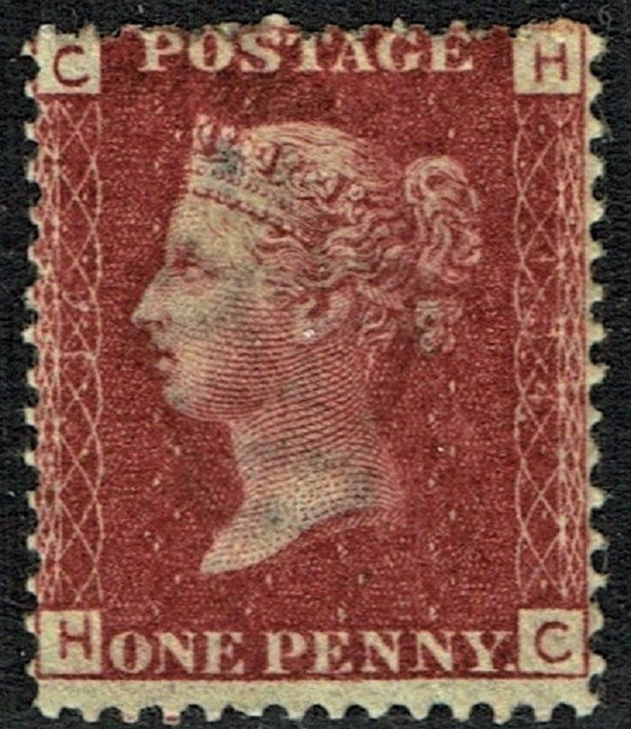 GB QUEEN VICTORIA 1864, 1d Red-Brown, SG43 Pl.184, Mi.40, C-H/H-C, Mint GB QUEEN VICTORIA 1864, 1d Red-Brown, SG43 Pl.184, Mi.40, C-H/H-C, Mint
