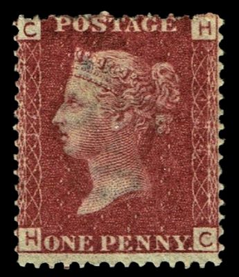 GB QUEEN VICTORIA 1864, 1d Red-Brown, SG43 Pl.184, Mi.40, C-H/H-C, Mint GB QUEEN VICTORIA 1864, 1d Red-Brown, SG43 Pl.184, Mi.40, C-H/H-C, Mint