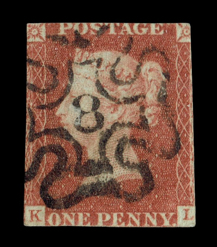 GB QUEEN VICTORIA 1841, 1d RED-BROWN, Die 1, SG 8, Plate 38, K-L, Used