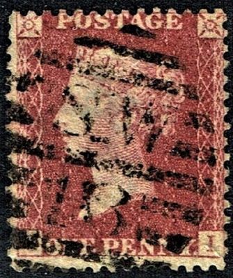 GB QUEEN VICTORIA 1861, 1d BROWN, SG42, S-I, Used GB QUEEN VICTORIA 1861, 1d BROWN, SG42, S-I, Used