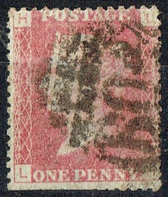 GB QUEEN VICTORIA 1864, 1d Red-Brown, SG43 Pl.152, Mi.40, H-L/L-H, Used