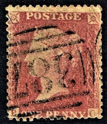GB QUEEN VICTORIA 1861, 1d Red-Brown, SG42/44, P-O, Used GB QUEEN VICTORIA 1861, 1d Red-Brown, SG42/44, P-O, Used