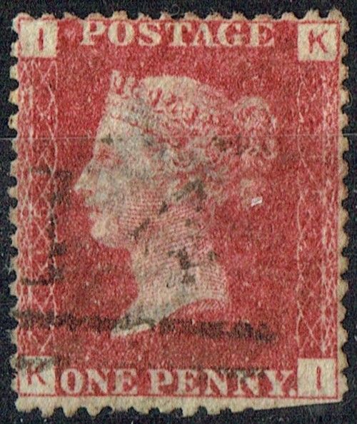 GB QUEEN VICTORIA 1864, 1d Red-Brown, SG43 Pl.151, Mi.40, I-K/K-I, Used