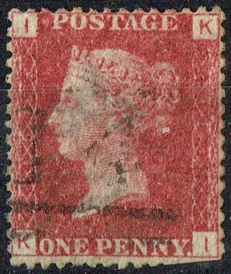 GB QUEEN VICTORIA 1864, 1d Red-Brown, SG43 Pl.151, Mi.40, I-K/K-I, Used