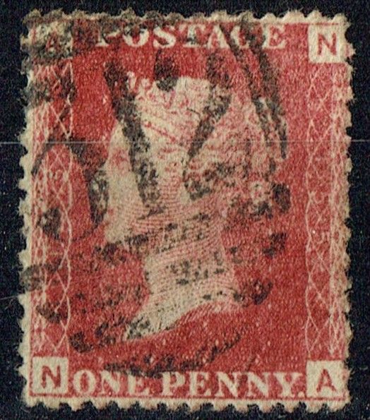 GB QUEEN VICTORIA 1864, 1d Red-Brown, SG43 Pl.155, Mi.40, A-N/N-A, Used
