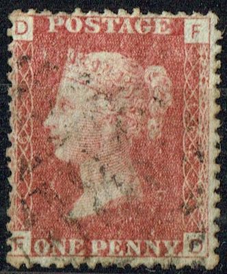 GB QUEEN VICTORIA 1864, 1d Red-Brown, SG43 Pl.162, Mi.40, D-F/F-D, Used