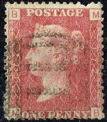 GB QUEEN VICTORIA 1864, 1d Red-Brown, SG43 Pl.172, Mi.40, B-M/M-B, Used - Damaged
