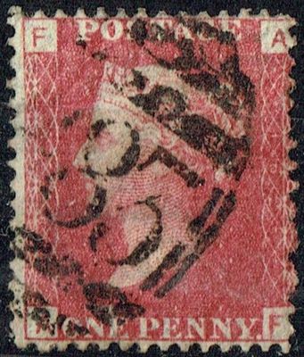 GB QUEEN VICTORIA 1864, 1d Red-Brown, SG43 Pl.162, Mi.40, F-A/A-F, Used GB QUEEN VICTORIA 1864, 1d Red-Brown, SG43 Pl.162, Mi.40, F-A/A-F, Used