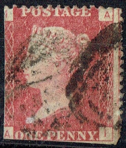 GB QUEEN VICTORIA 1864, 1d Red-Brown, SG43 Pl.165, Mi.40, I-A/A-I, Used