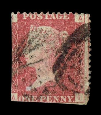 GB Queen Victoria 1864, 1d Red-Brown, SG 43, Plate 165, AI-IA, Used GB Queen Victoria 1864, 1d Red-Brown, SG 43, Plate 165, AI-IA, Used