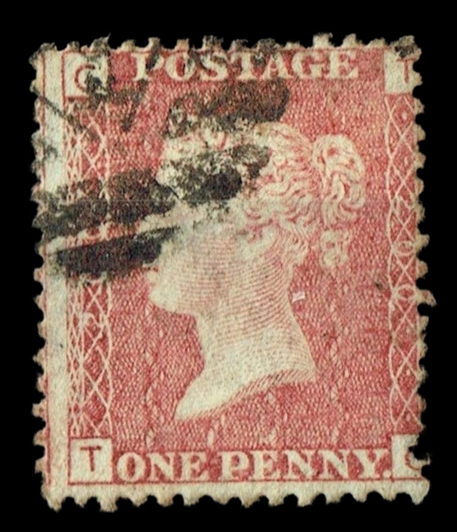 GB QUEEN VICTORIA 1864, 1d Red-Brown, SG43 Pl.200, Mi.40, TC/CT, Used GB QUEEN VICTORIA 1864, 1d Red-Brown, SG43 Pl.200, Mi.40, TC/CT, Used