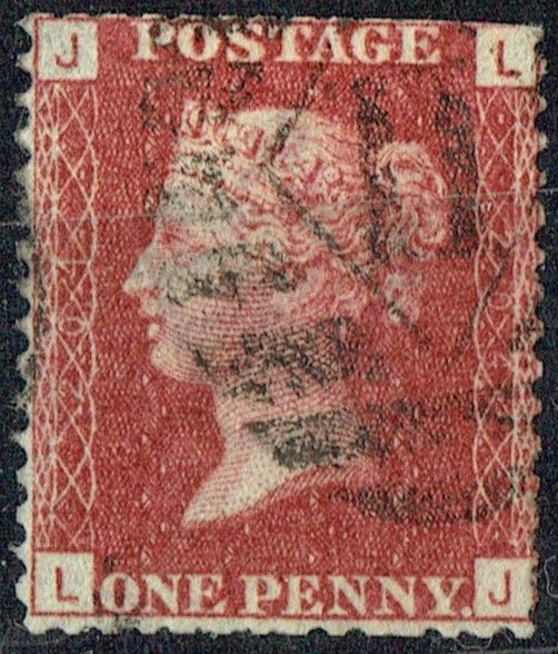 GB QUEEN VICTORIA 1864, 1d Red-Brown, SG43 Pl.204, Mi.40, J-L/L-J, Used
