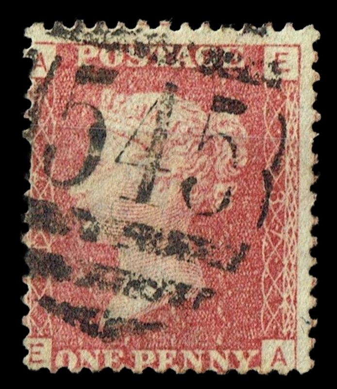 GB QUEEN VICTORIA 1864, 1d Red-Brown, SG43 Pl.187, Mi.40, EA/AE, Used