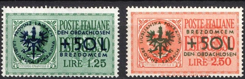 GERMAN OCCUPATION OF SLOVENIA WWII 1944, Mi.31, 32 MNH