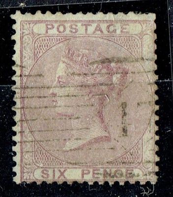 GB QUEEN VICTORIA, 1856, 6d PALE LILAC, SG70c, wmk EMBLEMS - Shamrock (20a), Used