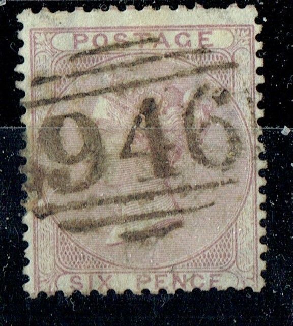 GB QUEEN VICTORIA, 1856, 6d PALE LILAC, SG70, wmk EMBLEMS - Shamrock (20a), Used