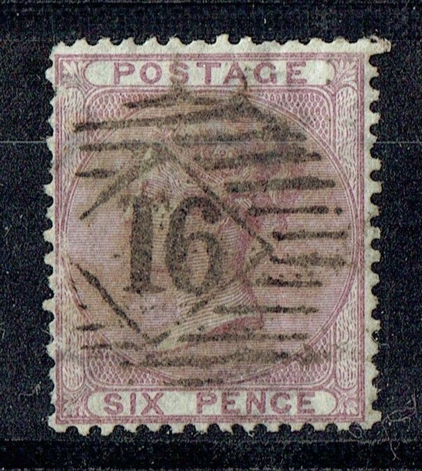 GB QUEEN VICTORIA, 1856, 6d DEEP LILAC, SG69, Mi.14yb, Used