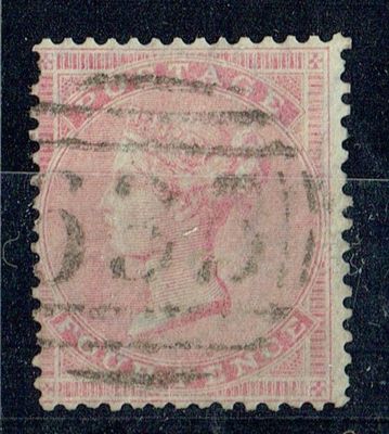 GB QUEEN VICTORIA 1857, 4d ROSE, SG66a, Mi.13Zzb, Used