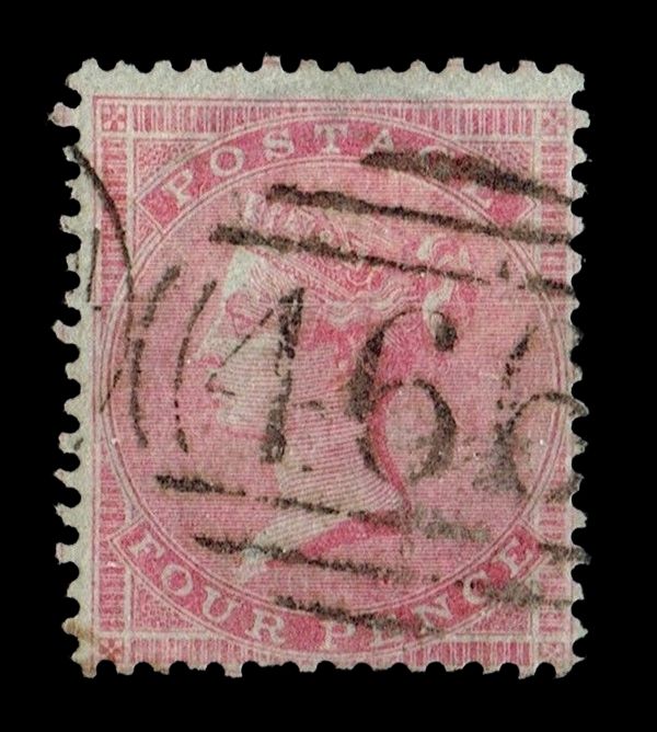GB QUEEN VICTORIA 1857, 4d ROSE, SG62b, Mi.13Zzb, Used