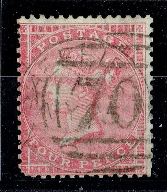 GB QUEEN VICTORIA 1857, 4d DEEP ROSE, SG65, Mi.13zx, Used
