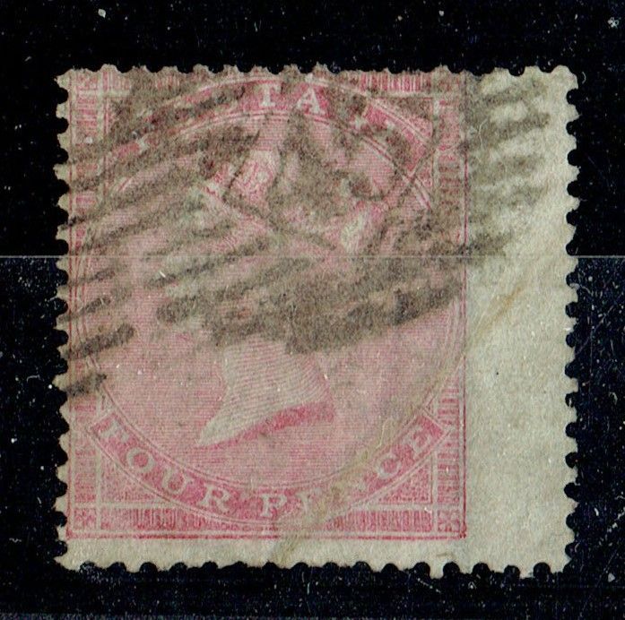 GB QUEEN VICTORIA 1857, 4d PALE CARMINE, SG64, Mi.13Zz, Used