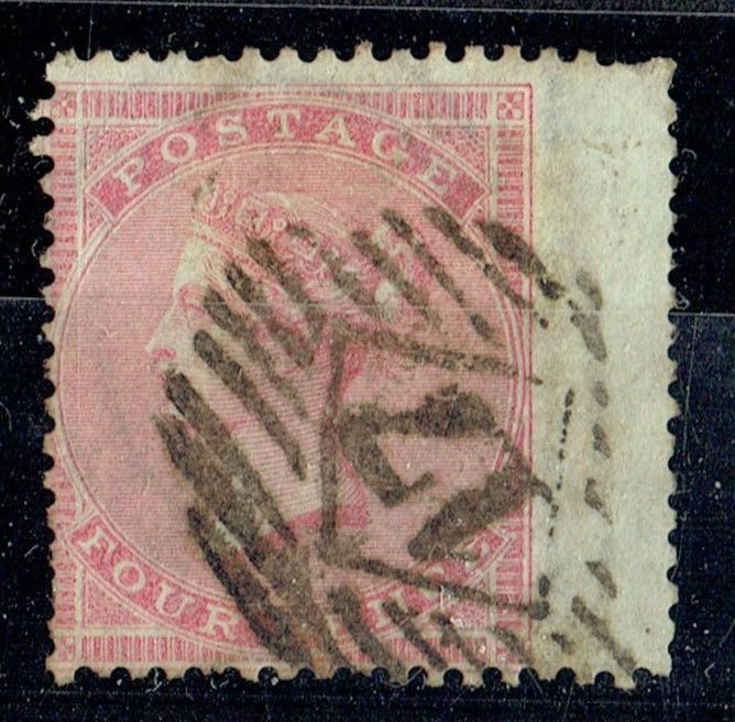 GB QUEEN VICTORIA 1857, 4d PALE CARMINE, SG64, Mi.13Zz, Used