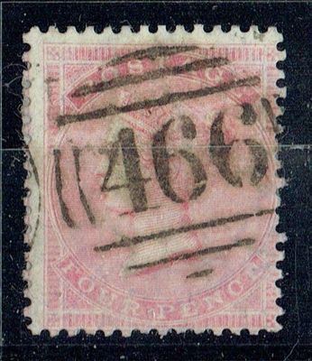 GB QUEEN VICTORIA 1857, 4d PALE CARMINE, SG63a, Mi.13Zzb, Used