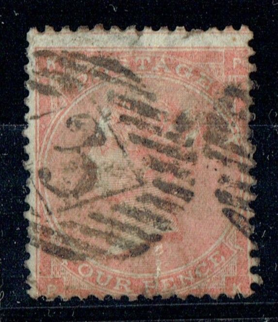 GB QUEEN VICTORIA 1862-1864, TYPE B, 4d PALE RED, SG82, Mi.19Ib, HAIR LINES, KP|PK, Used