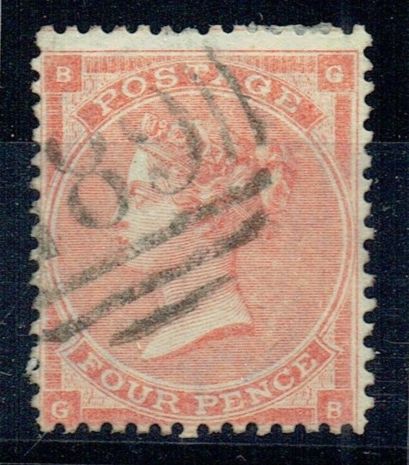 GB QUEEN VICTORIA 1863, 4d PALE RED, SG80, Mi.19I, BG|GB, USED GB QUEEN VICTORIA 1863, 4d PALE RED, SG80, Mi.19I, BG|GB, USED